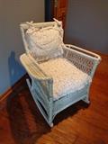 White wicker rocker