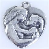 Estate James Avery sterling silver mother & child charm: 3/4", 3.7 gms
