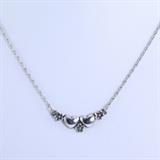 Estate James Avery sterling silver heart & flower necklace: 18", 4.5 gms
