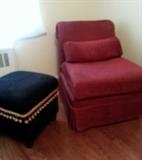 Pair of accent chairs, Ottomans...