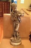 1940s White metal Boy Fishing sculpture