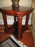 EMPIRE INSPIRED LAMP TABLE  WITH COLUMN LEGS
ON RAISED BASE
