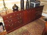 MAHOGONY CREDENZA WITH GLASS TOP              OFS FURNITURE COMPANY                    HUNTINGBURG, INDIANA
