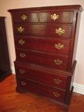 7-DRAWER CHEST OF DRAWERS    
BRASS PULLS     OGEE FEET
