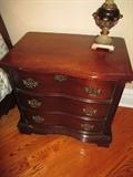 3-DRAWER NIGHTSTAND  BRASS PULLS    OGEE FEET
BASSETT FURNITURE COMPANY
(pair)