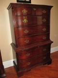 7-DRAWER CHEST OF DRAWERS BRASS PULLS    OGEE FEET  BASSETT FURNITURE COMPANY
