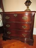 3-DRAWER NIGHTSTAND  BRASS PULLS    OGEE FEET
BASSETT FURNITURE COMPANY
(pair)