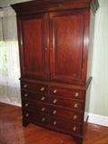 INLAID 2 DOOR ARMOIRE
WITH 8 LOWER BOTTOM DRAWERS
