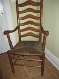 FRENCH COUNTRY LADDERBACK  ARM CHAIR
WITH RUSH SEAT
