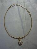 14K gold neck and mabe pearl