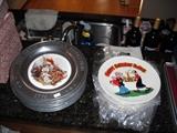 Collectible plates (The Great American Revolution, 1776; Super Heroes and Cartoons [Popeye])