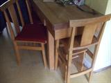 5 foot Butcher Block Table with chairs, Custom made