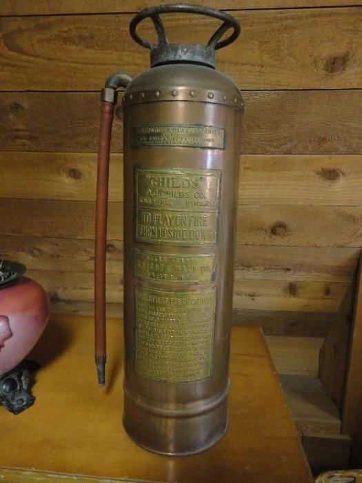 OJ Childs Copper and Brass 2.5 gallon Fire extinguisher !