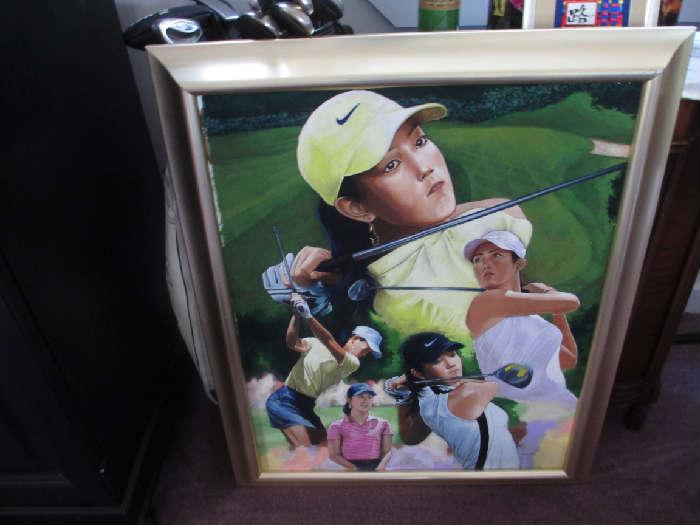 HAND PAINTED GOLFER BY A. CONTE
