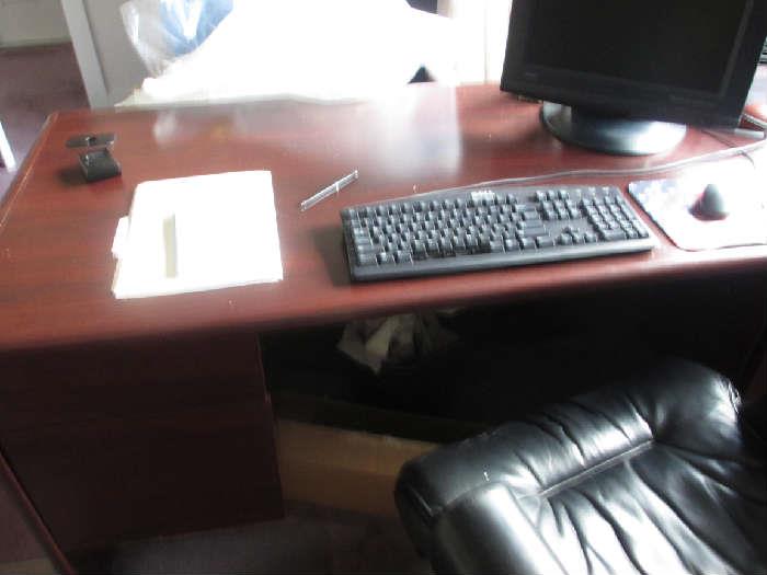 DESK AND LEATHER CHAIR