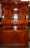 	Mastercraft china hutch; Beautiful hutch with plate rack shelves, dove tailed drawers, and plenty of cabinet space below. View pictures for condition. Measures 72H x 46W x 13 1/2D. 