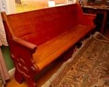 Antique church pew