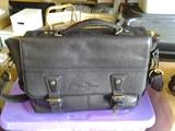 Tommy Bahamas black leather briefcase
