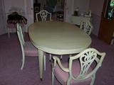 Dining table with 2 leaves and 8 chairs