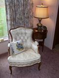 Leather top Barrel table and chair