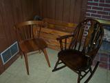 rocker, kitchen chair, wood box
