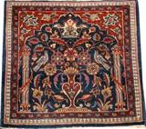 Lot#133, ANTIQUE PERSIAN KERMAN, WOOL RUG, 1'10" X 1'9", C.1930