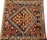 Lot#135, ANTIQUE PERSIAN, QASHQAI RUG, L 2' X W 2', HAND WOVEN WOOL, C. 1910-20,