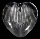 Lot#262, DAUM CLEAR CRYSTAL 'HEART IN HANDS', PAPERWEIGHT, H 3'', W 3''depicts a heart in frosted glass hands, Signed