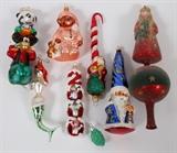 Lot#400, RADKO ASSORTED GLASS ORNAMENTS SEVEN, H 2" - 8"