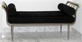 Lot#1104, DESIGN INSTITUTE AMERICA STEEL & SUEDE BENCH, H 26", L 54"