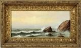 Lot#2009, ALFRED THOMPSON BRICHER [1837-1908], OIL ON CANVAS, 17" X 9", SEASCAPE,Signed A.T. Bricher.