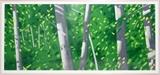 Lot#2017, ALEX KATZ (US B. 1927), COLOR LITHOGRAPH, H 29", W 66", "FOREST"Size is image and paper; #5/12; pencil signed; floated in the frame.