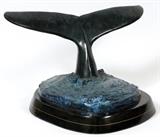 Lot#2040, ROBERT WYLAND, BRONZE SCULPTURE, H 10", W 17", L 14", "LARGE WHALE TAIL"#3; 1993. From Wyland Galleries, Hawaii.