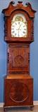 Lot#2067, ENGLISH GRANDFATHER CLOCK, MAHOGANY, 19TH.C. H 97" D 10''2 Weights Pendulum with Roman Numerals on Painted Face. 26", D 10".