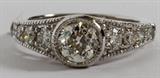 Lot#2082, 14 KT WHITE GOLD, DIAMOND RING,14kt white gold ring, with a 0.95 carat center diamond and side diamonds weighing 0.90 carats total. The center diamond has a I-color and VS-1 clarity, and the side diamonds have a G-color, VS-1 clarity rating.