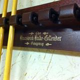 close-up of cue rack