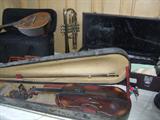 Wonderful musical instruments, violin, cornet, flute, saxophone, mandolin