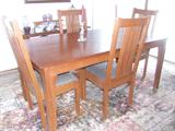 Mission style dining room table and chair