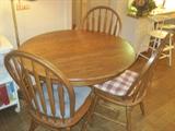 Oak table made by Hinkle Chair in Springfield, 3 chairs