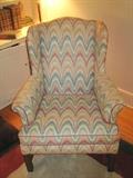 Upholstered wing back chair
