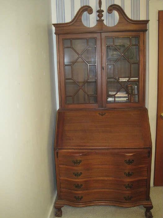 Chippendale style mahogany secretary purchased from Roy Gill Antiques in Russellville, Ky