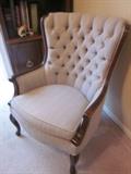 Wing back chair, Vintage chair, recently reupholstered.