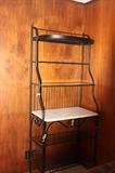 great baker's rack with faux marble countertop