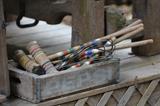 Vintage croquet set, vintage Pepsi crate