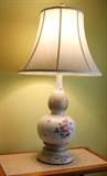 One of a pair of Herend Lamps - hand painted  16 inches tall 
