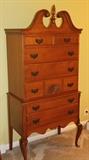 1960 solid maple mid-size Queen Ann Highboard