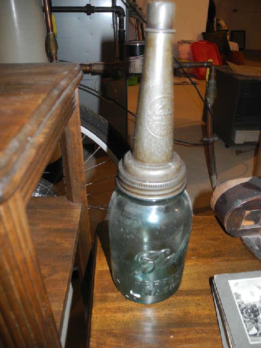 Mason jar Oil can, wow!