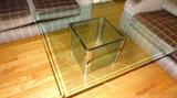 Glass Square Pedestal Coffee Table