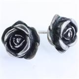 Pair of estate James Avery sterling silver rose earrings: post-backs, 9/16", 3.9 gms
