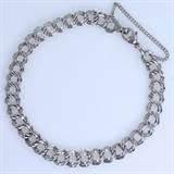 Estate James Avery sterling silver double curb charm bracelet: 8", 10.7 gms